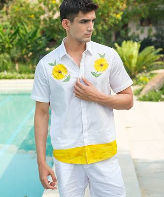 White printed cotton shirt 4
