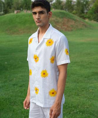 White printed cotton shirt 1