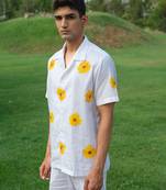 White printed cotton shirt