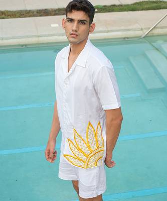 White Printed cotton shirt 2