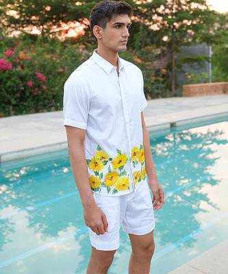 White printed cotton shirt 4