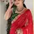 red lightweight georgette saree