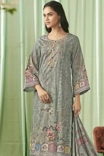 olive lawn cotton embroidered dress material