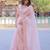 pink organza silk blend embroidered saree