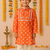 Navratri orange crepe kurta set for boys