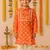 Navratri orange crepe kurta set for boys