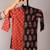 Navratri red & black cotton kurta set for boys
