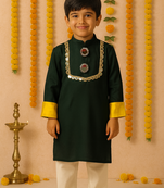 Navratr green rayon navratri kurta set for boys