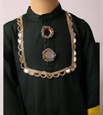Navratr green rayon navratri kurta set for boys 2