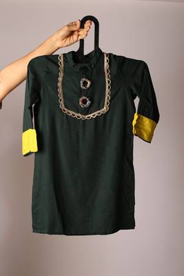 Navratr green rayon navratri kurta set for boys 3