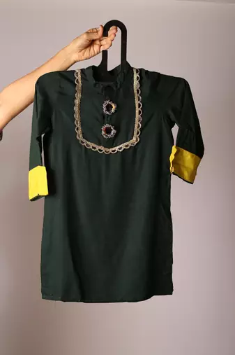 Navratr green rayon navratri kurta set for boys
