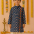 Navratri blue cotton kurta set for boys