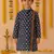 Navratri blue cotton kurta set for boys