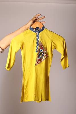 Navratri yellow rayon kurta set for boys 2