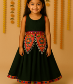 Navratri black rayon lehenga set for girls