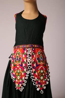 Navratri black rayon lehenga set for girls 4