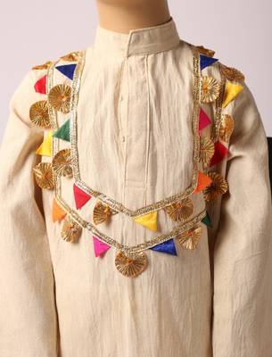 Navrartri cream rayon kurta set for boys 3
