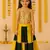 Navratri yellow green mirror work navratri ghagra choli for girls