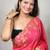 pink vichitra silk blend embroidered saree