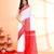 white and red cotton saree with running blouse