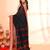 black red cotton saree with running blouse