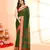 green and red cotton saree with running blouse