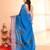 blue cotton saree with running blouse