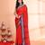 red and blue cotton saree with running blouse