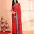 red and blue cotton saree with running blouse