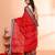 red and blue cotton saree with running blouse