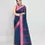 blue and pink cotton saree with running blouse