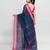 blue and pink cotton saree with running blouse