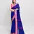 blue and pink cotton saree with running blouse