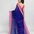 blue and pink cotton saree with running blouse