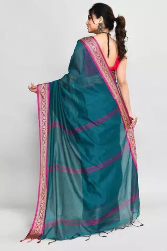 multicolor cotton saree with running blouse