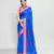blue and pink cotton saree with running blouse