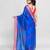 blue and pink cotton saree with running blouse