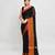 black and pink cotton saree with running blouse