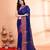 navy blue and megenta pink cotton saree with running blouse