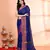 navy blue and megenta pink cotton saree with running blouse