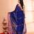 navy blue and megenta pink cotton saree with running blouse