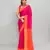 orange and pink cotton saree with running blouse