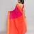 orange and pink cotton saree with running blouse