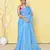 sky blue cotton saree with running blouse
