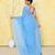 sky blue cotton saree with running blouse