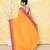 orange and pink cotton saree with running blouse