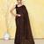 coffee brown cotton saree with running blouse