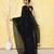 black cotton saree with running blouse