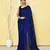 navy blue cotton saree with running blouse
