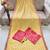 yellow vichitra silk blend leheriya saree